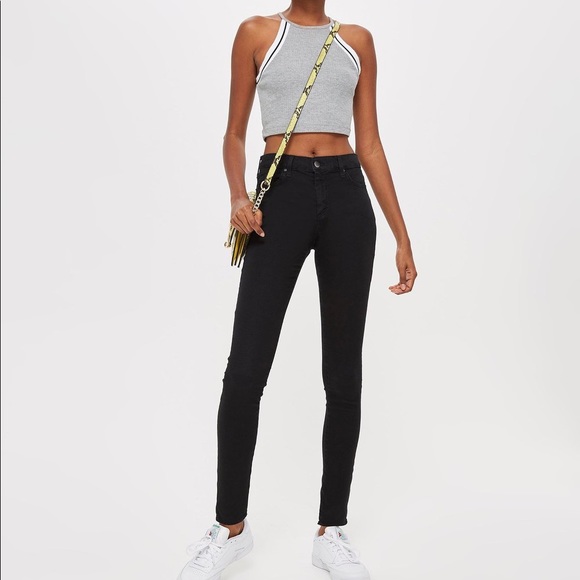 Topshop Denim - Topshop Black washed out skinny jeans